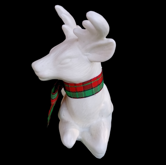 Vtg Bisque Porcelain Holiday Deer - Picture 3 of 9